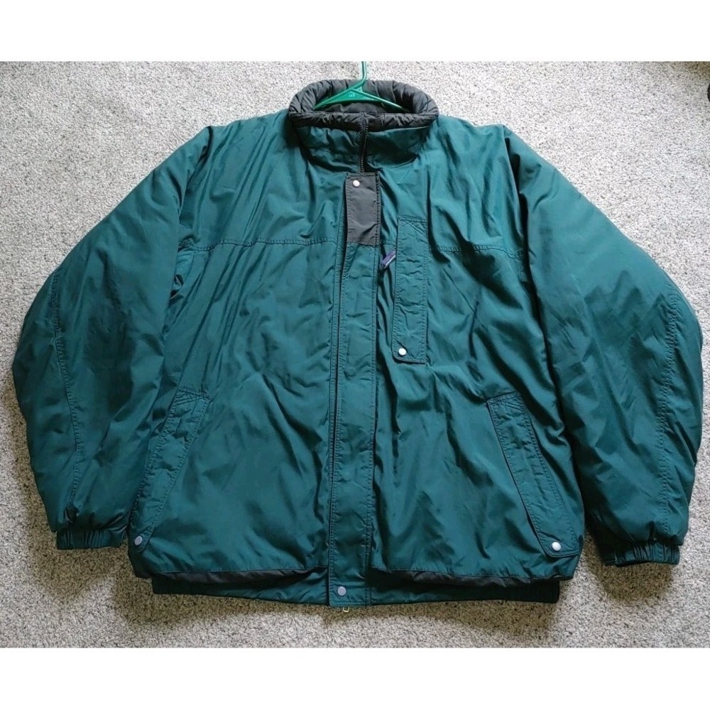 Patagonia BTU Jacket Mens XL Hunter Green Rare 90s Outdoor Puffer Full Zip 85320